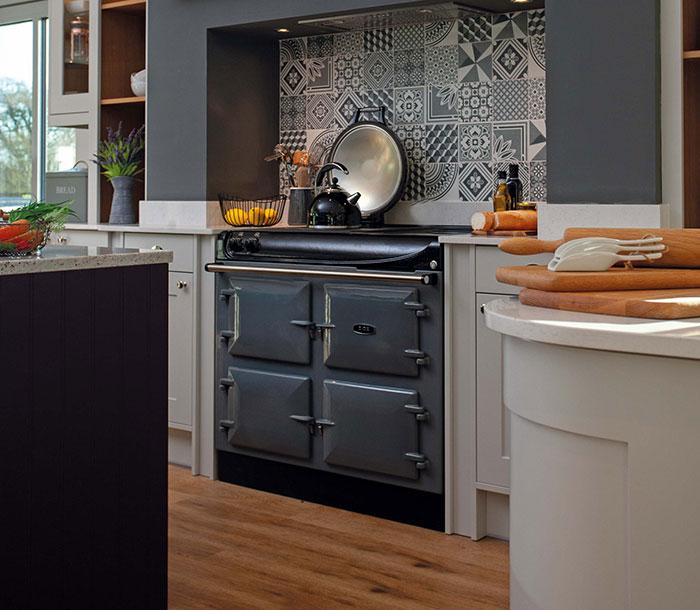 AGA eR3 Series 100 in Slate in a kitchen by Harvey's Select 